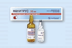 Нитропруссид натрия представлен препаратом Нанипрус